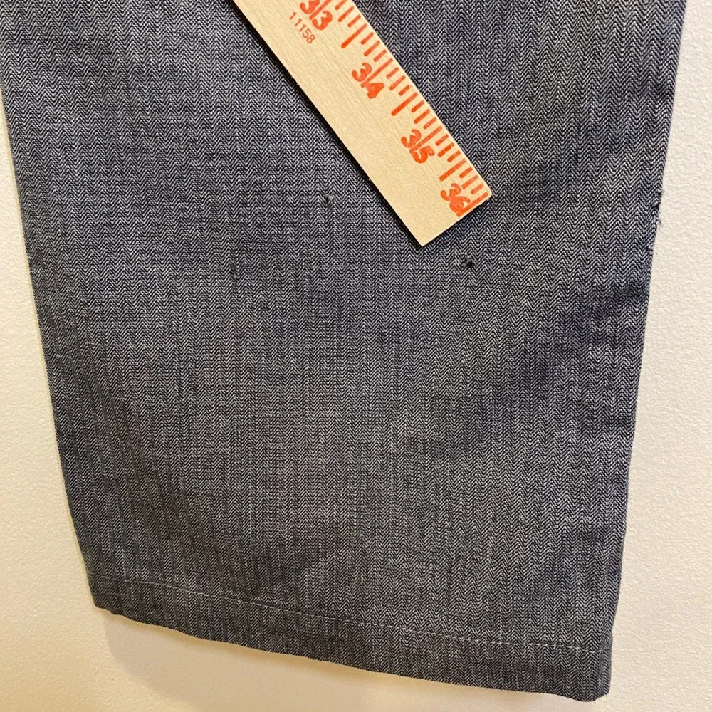 Banana Republic Kentfield Pant Mens 34x34 Blue NWT Herringbone Straight Fit